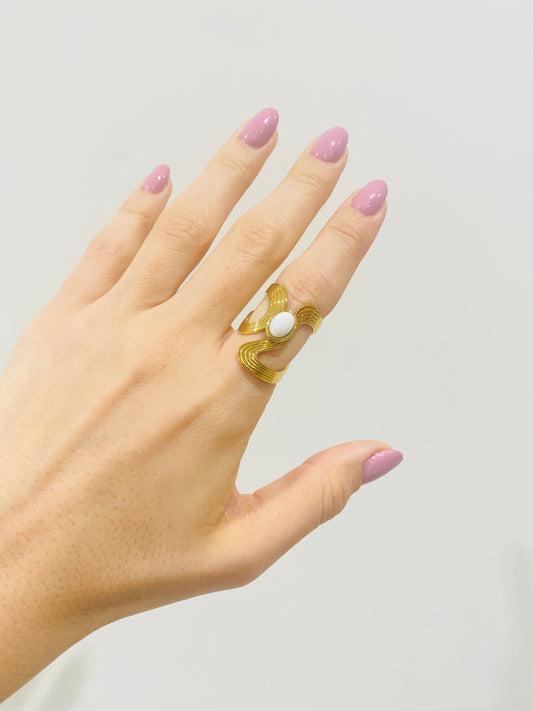 Anello Sofia - pietra bianca