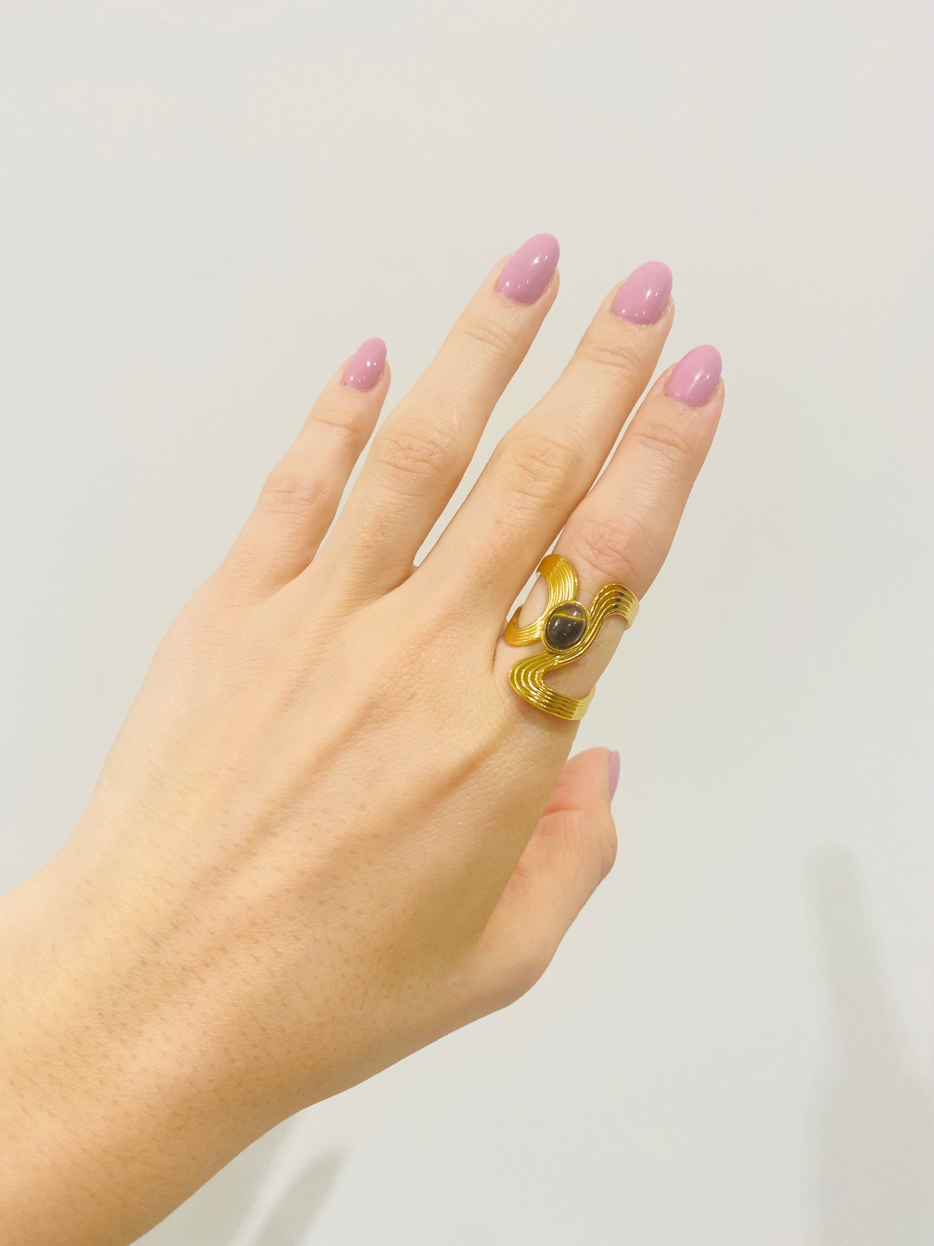 Anello Sofia - pietra marrone