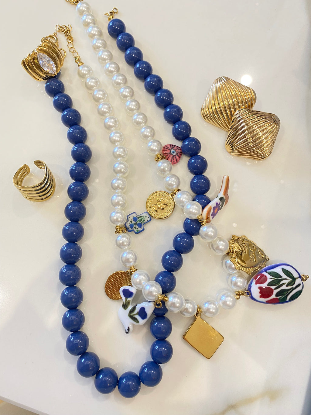 Collana Blu con charm