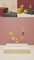 Collana placcata oro geometrica