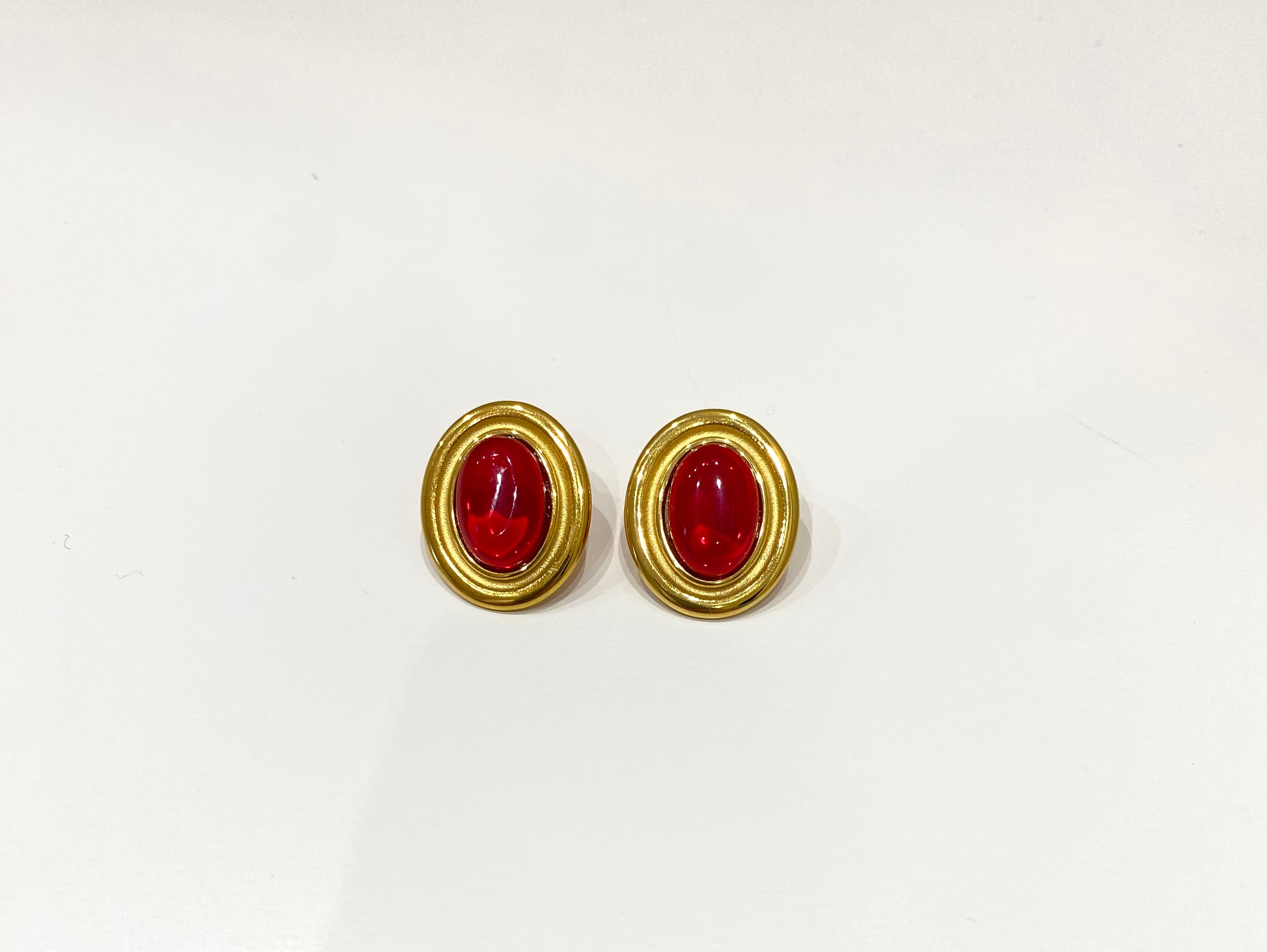 Orecchini Gena Mini - oro giallo/ bordeaux