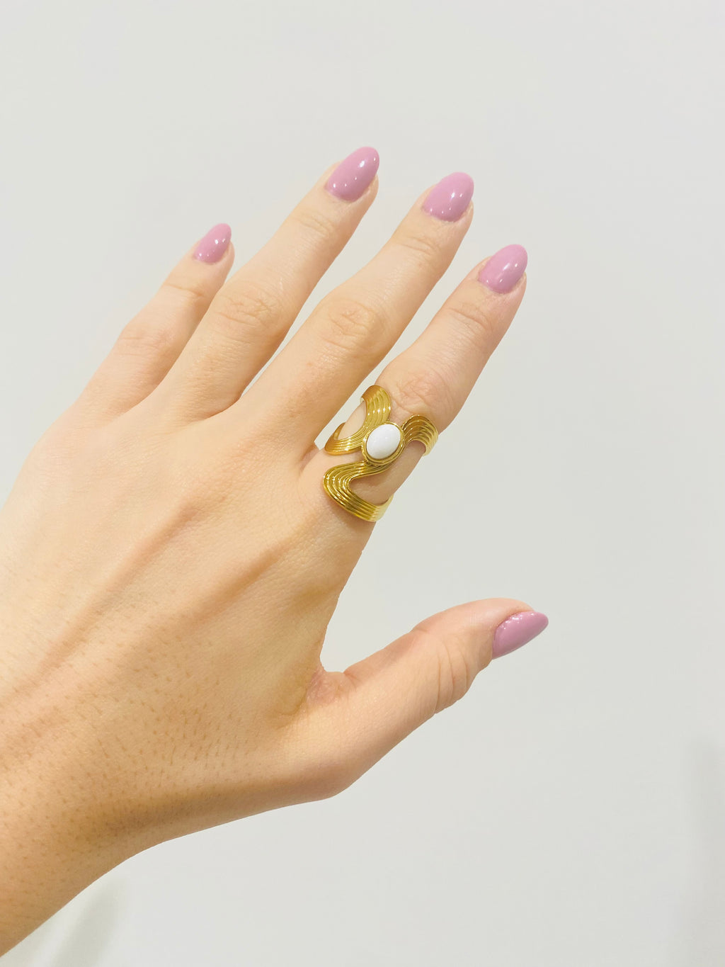 Anello Sofia - pietra bianca
