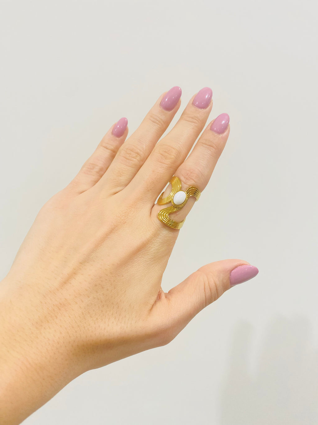 Anello Sofia - pietra bianca