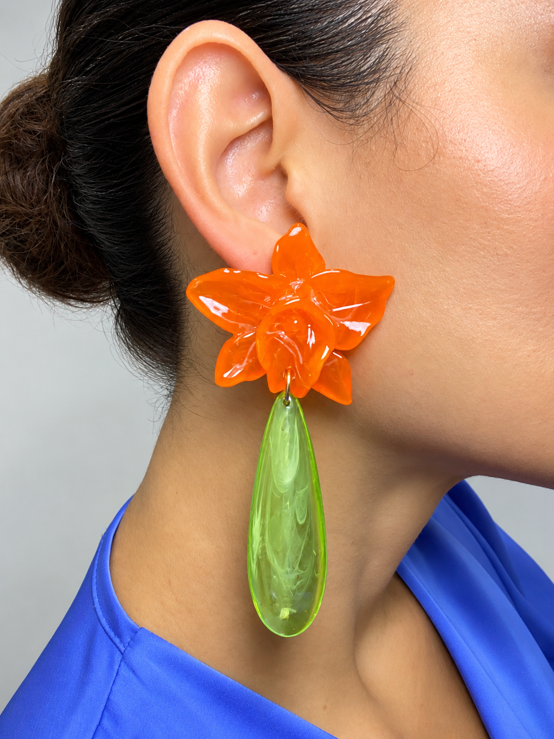Orecchini Orchidea - Arancio