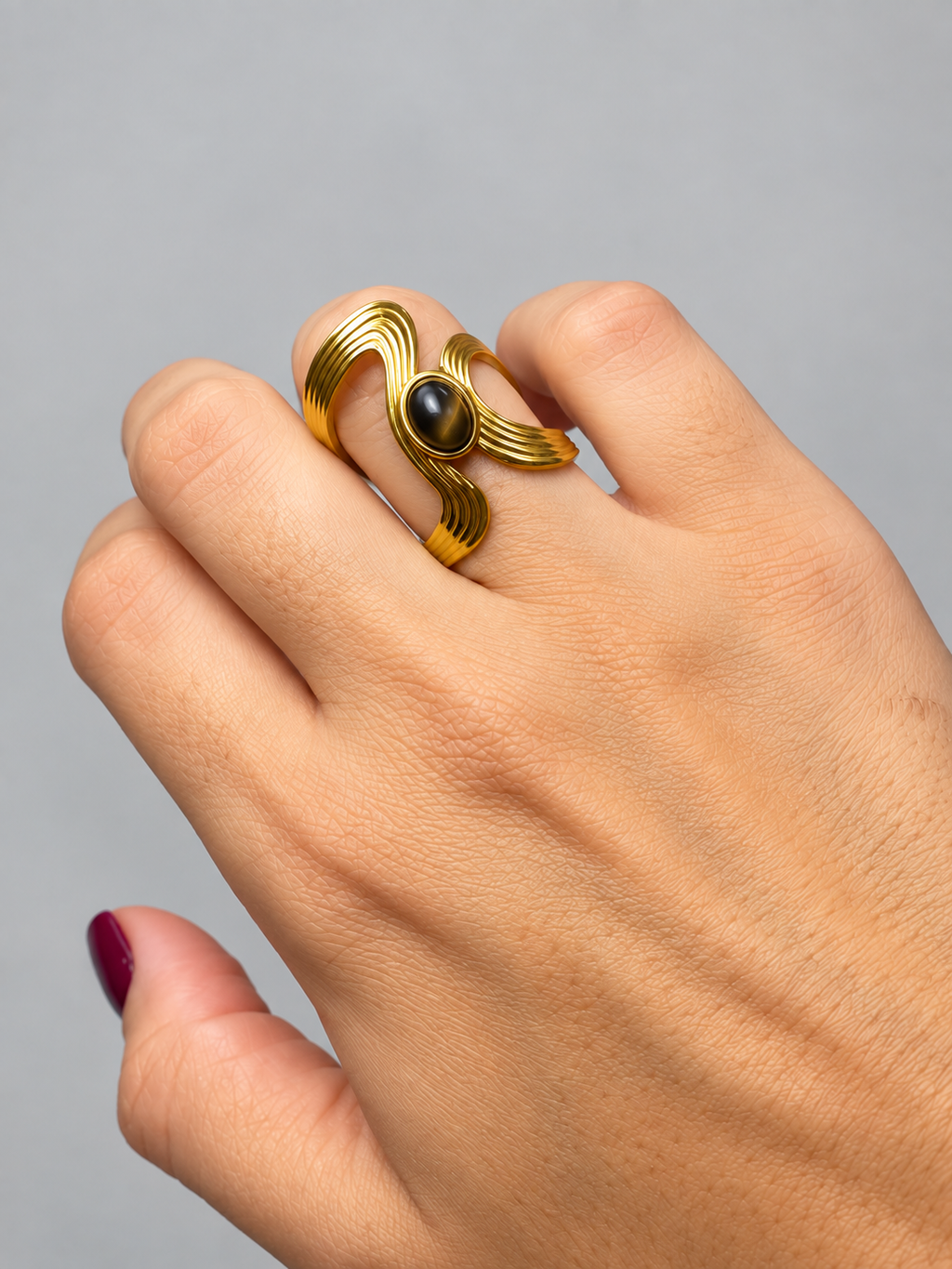 Anello Sofia - pietra marrone