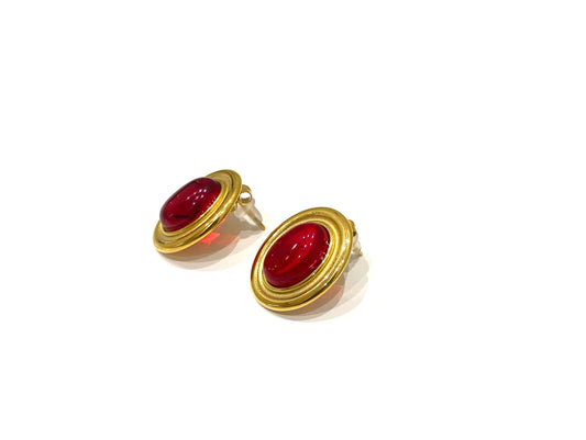 Orecchini Gena Mini - oro giallo/ bordeaux