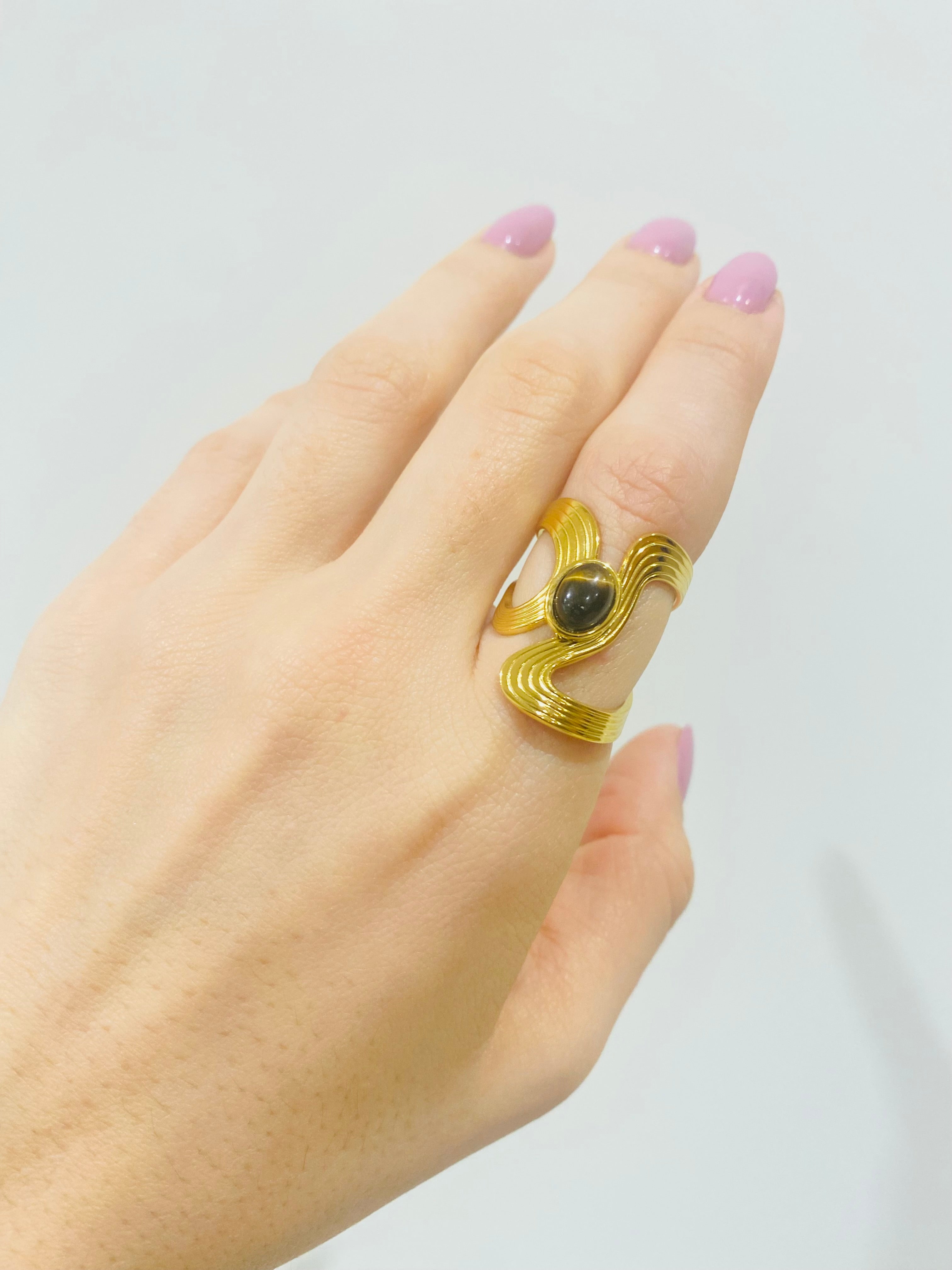 Anello Sofia - pietra marrone